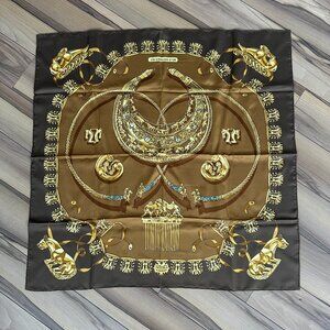 Hermès "Les Cavaliers d'Or" Silk Scarf Authentic